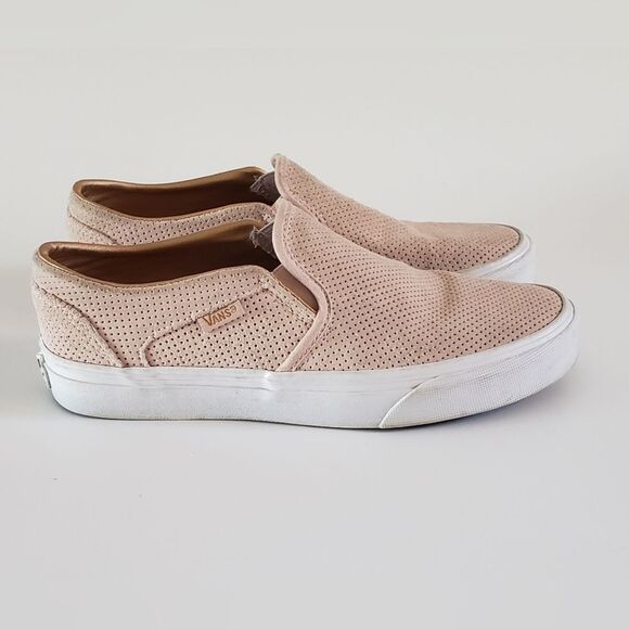 Vans Women's Sneakers in Light Pink and White Size 7.5 - Picture 4 of 10